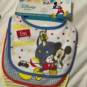 NWT- 3 pack Mickey terry cloth Bibs